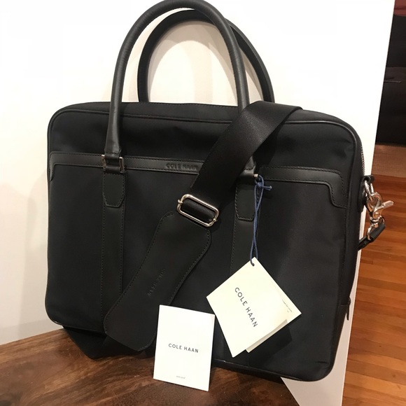 cole haan leather laptop bag